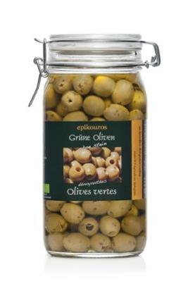 Grüne Oliven in Kräuteröl,