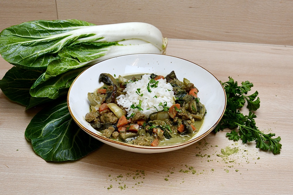 Seitan-Curry mit Matcha