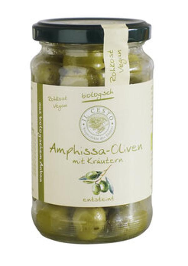 Produktfoto zu Grüne Amphissa-Oliven in Lake, entsteint