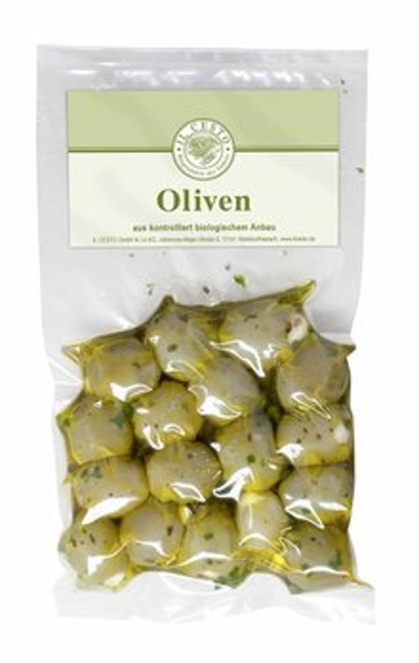 Produktfoto zu Griechische grüne Oliven mit Knoblauch gefüllt