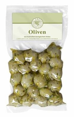 Grüne Oliven mariniert o Stein