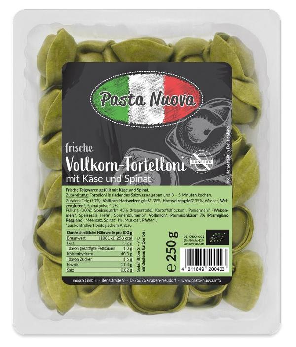 Produktfoto zu Vollkorn-Tortelloni mit Käse & Spinat 250g