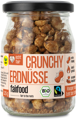 Erdnüsse Crunchy süß-pikant, fairtrade, 125g