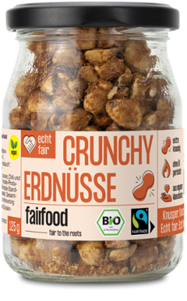 Produktfoto zu Erdnüsse Crunchy süß-pikant, fairtrade, 125g
