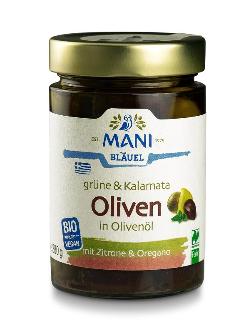 Grüne & Kalamata Oliven in Olivenöl, 280g