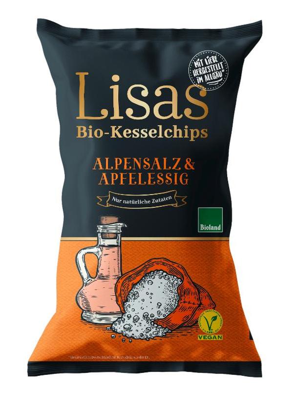 Produktfoto zu Lisas Kartoffelchips Alpensalz & Apfelessig 125g