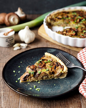 Vegane Champignon Lauch Quiche