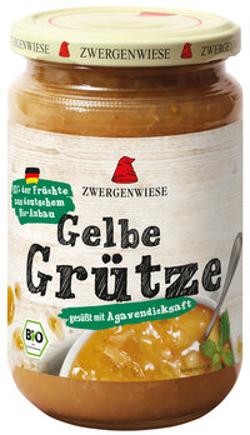 Gelbe Grütze, gesüßt mit Agavendicksaft