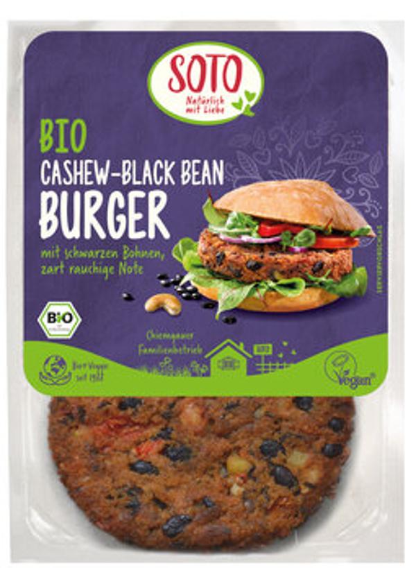 Produktfoto zu Cashew-Black Bean Burger, zart rauchig 2er