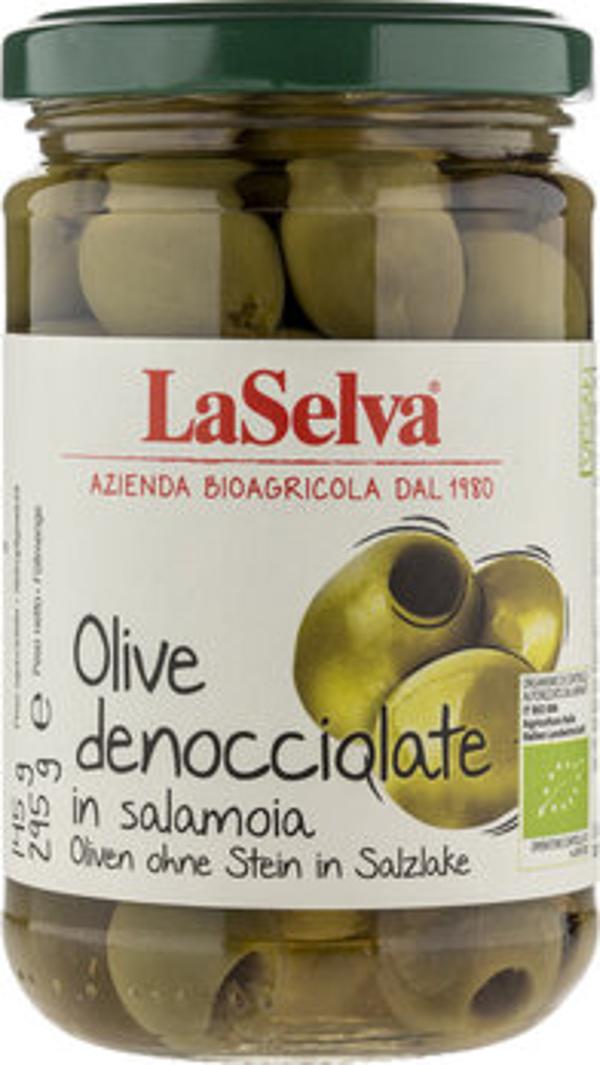 Produktfoto zu Grüne Oliven ohne Stein in Salzlake