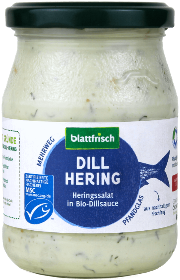 Produktfoto zu Dill Hering - Heringssalat mit Dillsauce Pfandglas