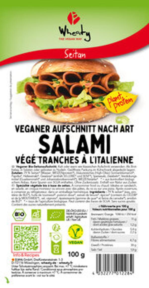 Produktfoto zu Wheaty Veganer Aufschnitt Salami Art, aus Seitan