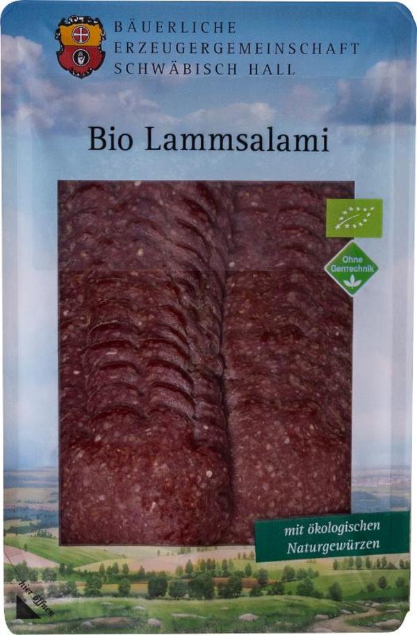 Produktfoto zu Lammsalami mit Rindfleisch, geschnitten
