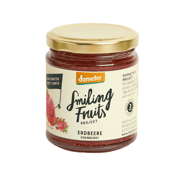 Produktfoto zu Smiling Fruits Fruchtaufstrich Erdbeere Cranberry
