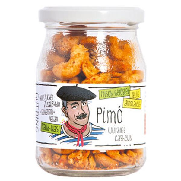 Produktfoto zu Pimo - geröstete Cashews baskisches Chili (PfGlas)