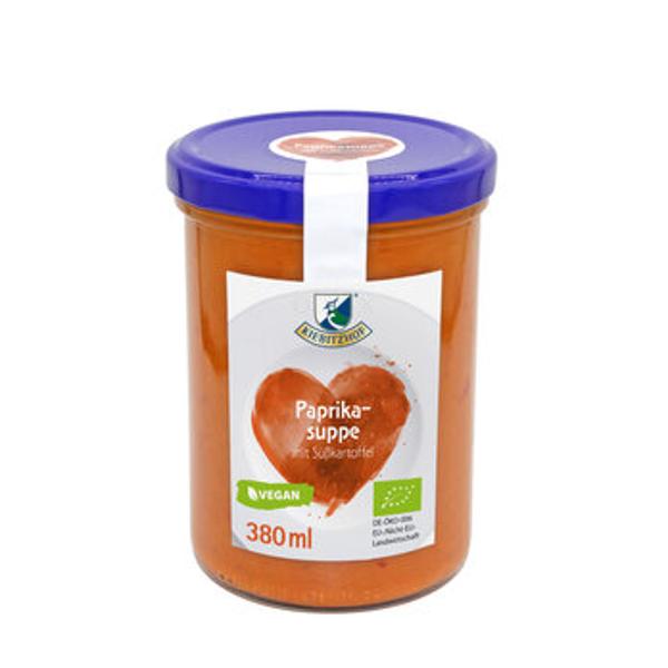 Produktfoto zu Suppenliebe Paprika-Suppe mit Süßkartoffel (Glas) Kiebitzhof