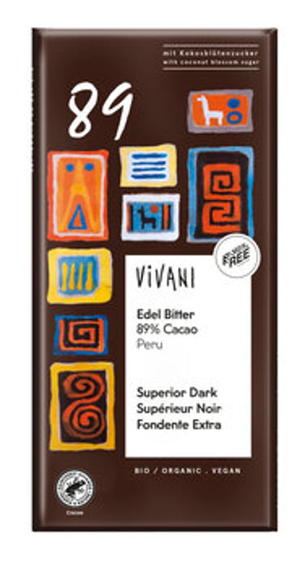 Produktfoto zu Schokolade Edel Bitter, 89% Cacao Peru