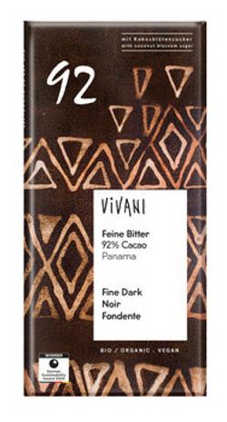 Feine Bitter 92 % Cacao mit Kokosblütenzucker 80g