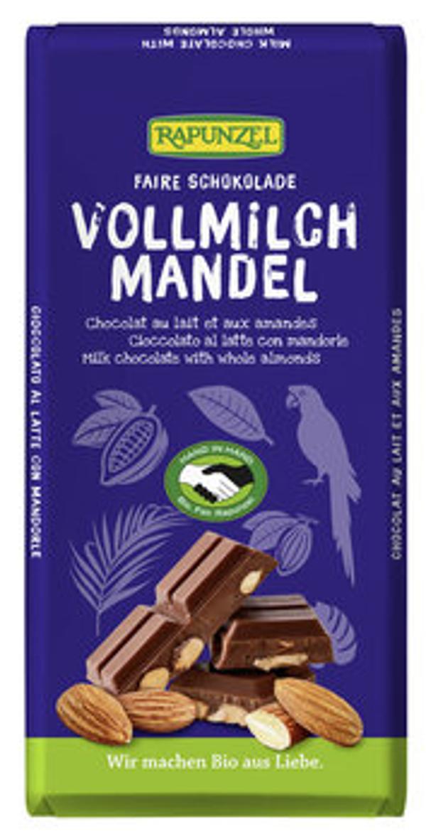 Produktfoto zu Vollmilch Schokolade mit ganzen Mandeln