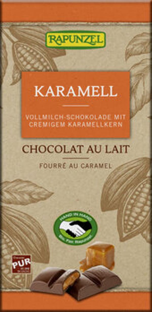 Produktfoto zu Vollmilch Schokolade mit Karamellkern 100g