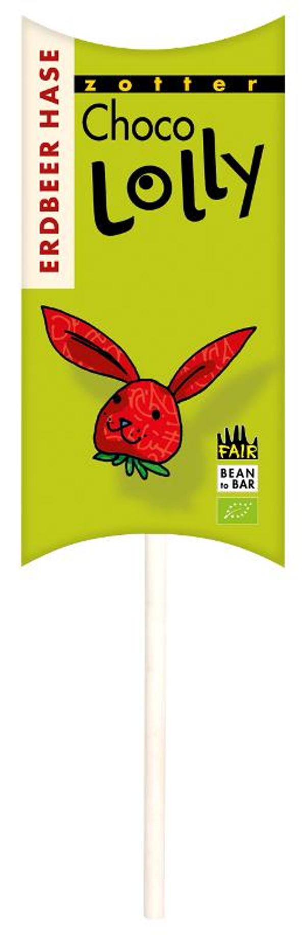 Produktfoto zu LollyTop - Erdbeer-Hase Schokoladenlolly Zotter 20g