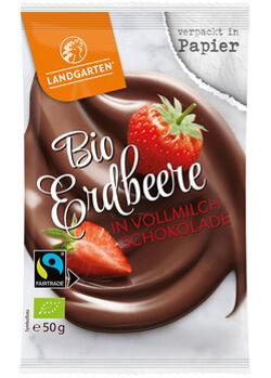 Erdbeeren in Vollmilch-Schokolade 50g