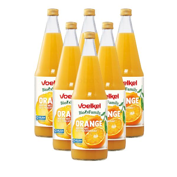 Produktfoto zu Voelkel Bio Family Orange Kiste 6x1l
