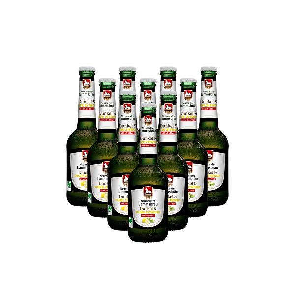 Produktfoto zu Lammsbräu Dunkel & Pure Zitrone Alkoholfrei Kiste 10 x 0,33l