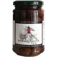 San Vicario Oliven schwarz aus Apulien ohne Stein