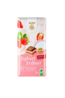 Bio Weiße Joghurtschokolade mit  Erdbeerpulver und Vollmilchschokolade