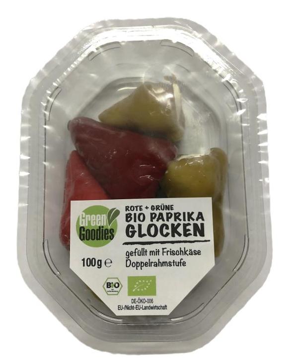 Produktfoto zu Rote u. Grüne Paprikaglocken gefüllt mit Frischkäse
