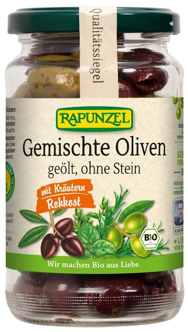 Produktfoto zu Oliven gemischt mit Kräutern ohne Stein, geölt
