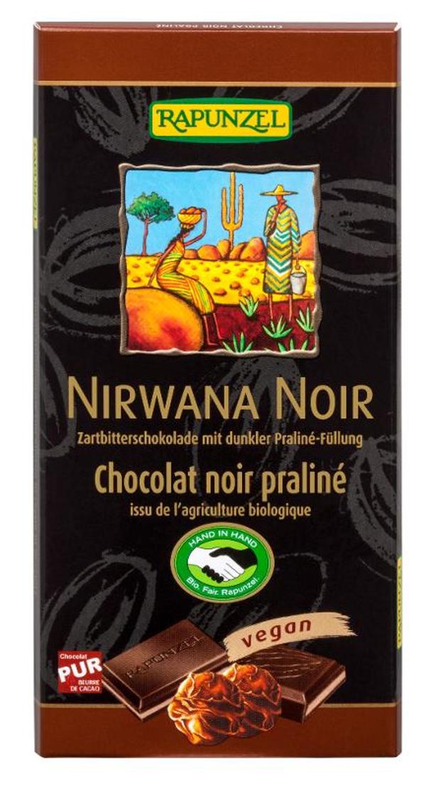 Produktfoto zu Nirwana Noir Bitterschokolade mit Praliné Füllung