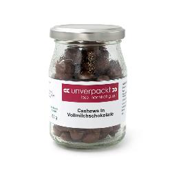 Cashews in Vollmilchschokolade, Pfandglas 150g