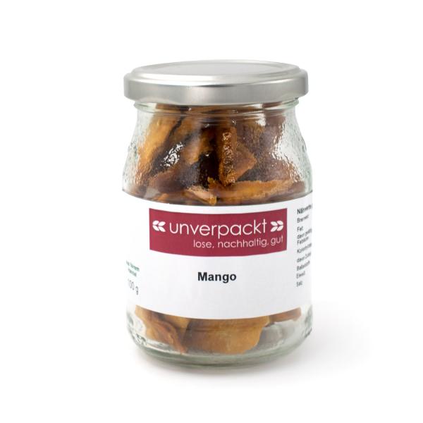 Produktfoto zu Mangostücke (getrocknet) im Pfandglas 100g