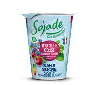 Bio Soja-Alternative zu Joghurt Heidelbeere-Kirsche ohne Zuckerzusatz