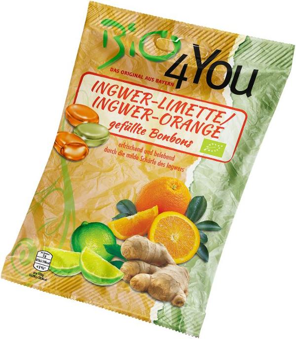 Produktfoto zu Ingwer-Limette _ Ingwer-Orange Bonbons 75g