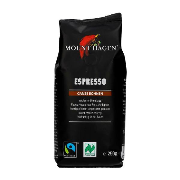 Produktfoto zu Espresso ganze Bohne Mount Hagen 250g