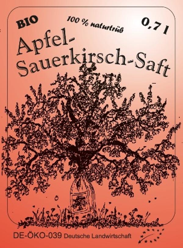 Produktfoto zu Kiste Apfel-Sauerkirsch-Saft 6*0,7l