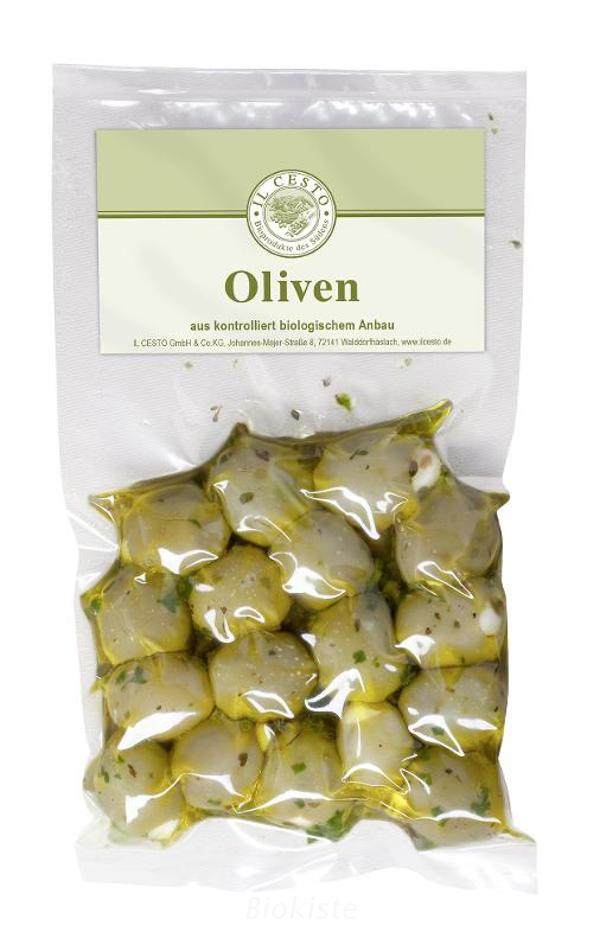 Produktfoto zu Griech. Oliven mit Knoblauch