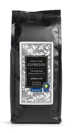 Espresso bioladen, gemahlen 250g