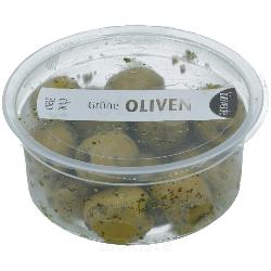 Grüne Oliven ohne Stein, marin