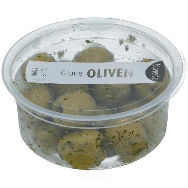 Produktfoto zu Grüne Oliven ohne Stein, marin