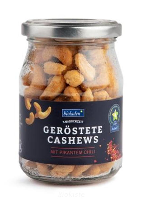 Produktfoto zu gerötstete Cashews mit pikant bioladen im Gals